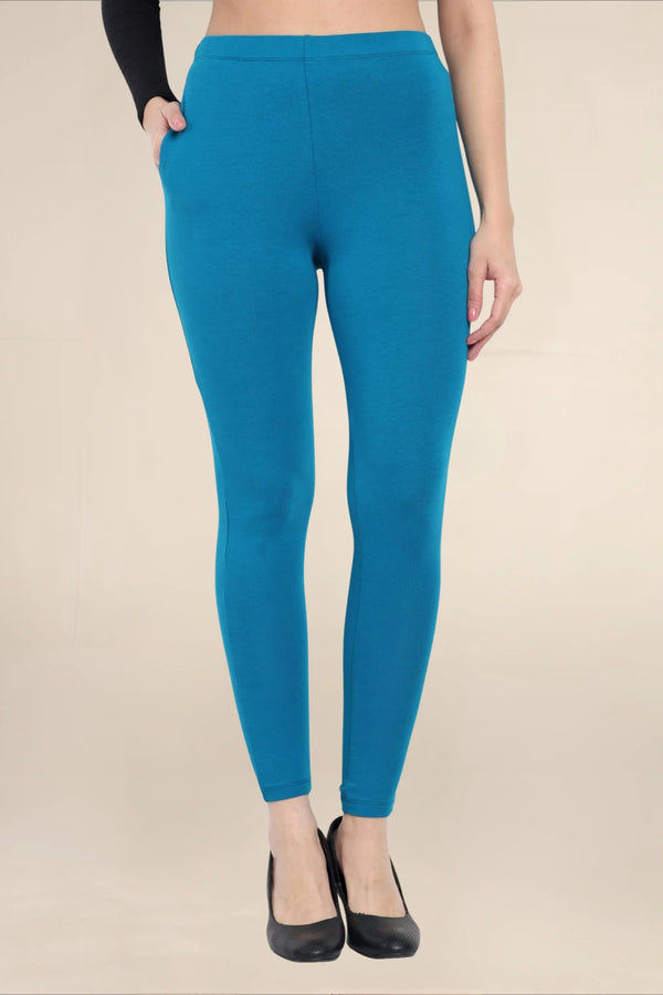Women Teal Regular Pocket Legging