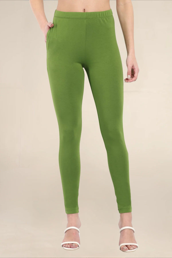 Women Green Regular Pocket Legging