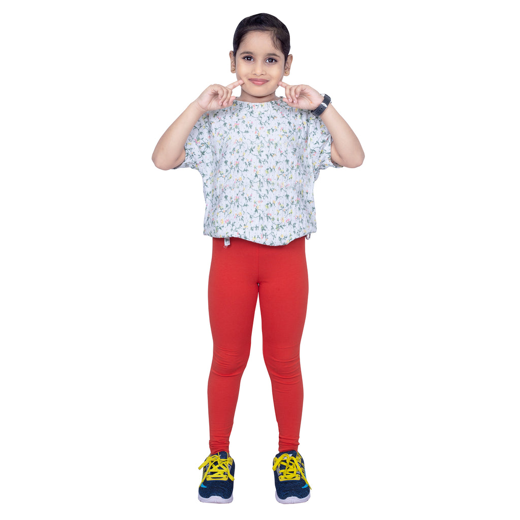 Girls Classic Red Regular Legging