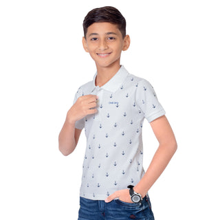 Boys White Polo T-Shirt