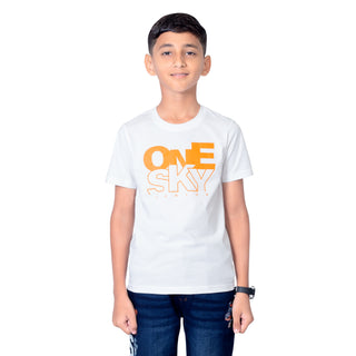 Kids White Round Neck T-Shirt