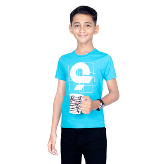 Boys Scuba Blue Round Neck T-Shirt