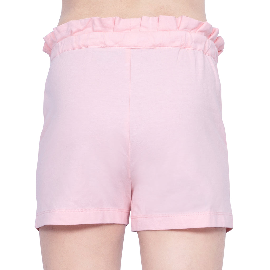 GIRLS BABY PINK FRILL SHORTS