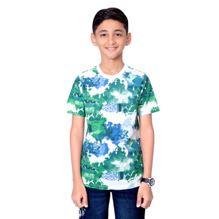 Kids White Round Neck T-Shirt