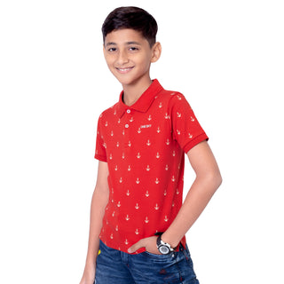 Boys Classic Red Polo T-Shirt