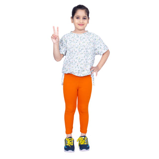 Girls Dark Orange Regular Legging