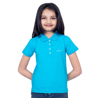 Girls Scuba Blue Polo T-Shirt