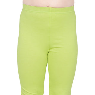 Girls Acid Green Regular Legging