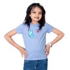 Girls Fresh Sky Round Neck T-Shirt