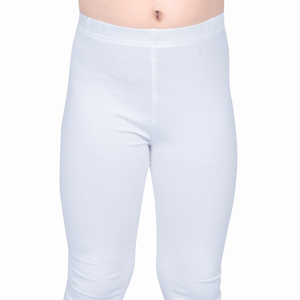 Girls White Regular Legging
