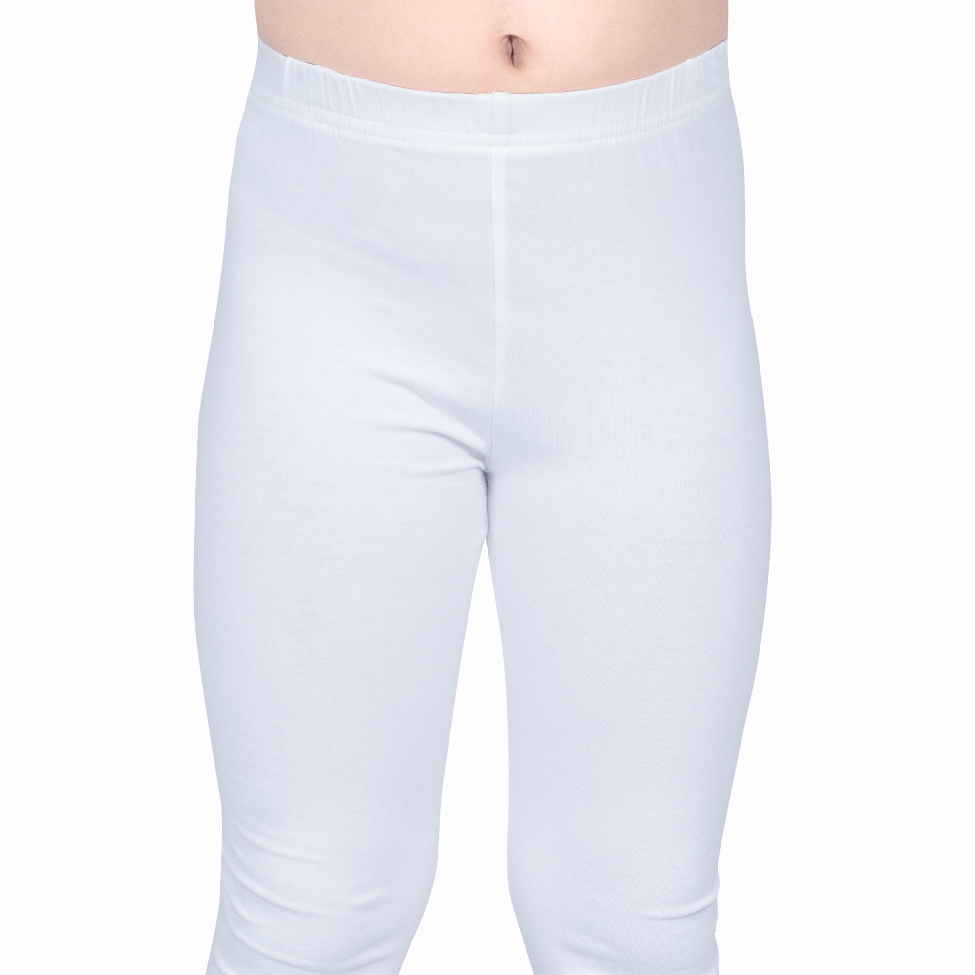 Girls White Regular Legging