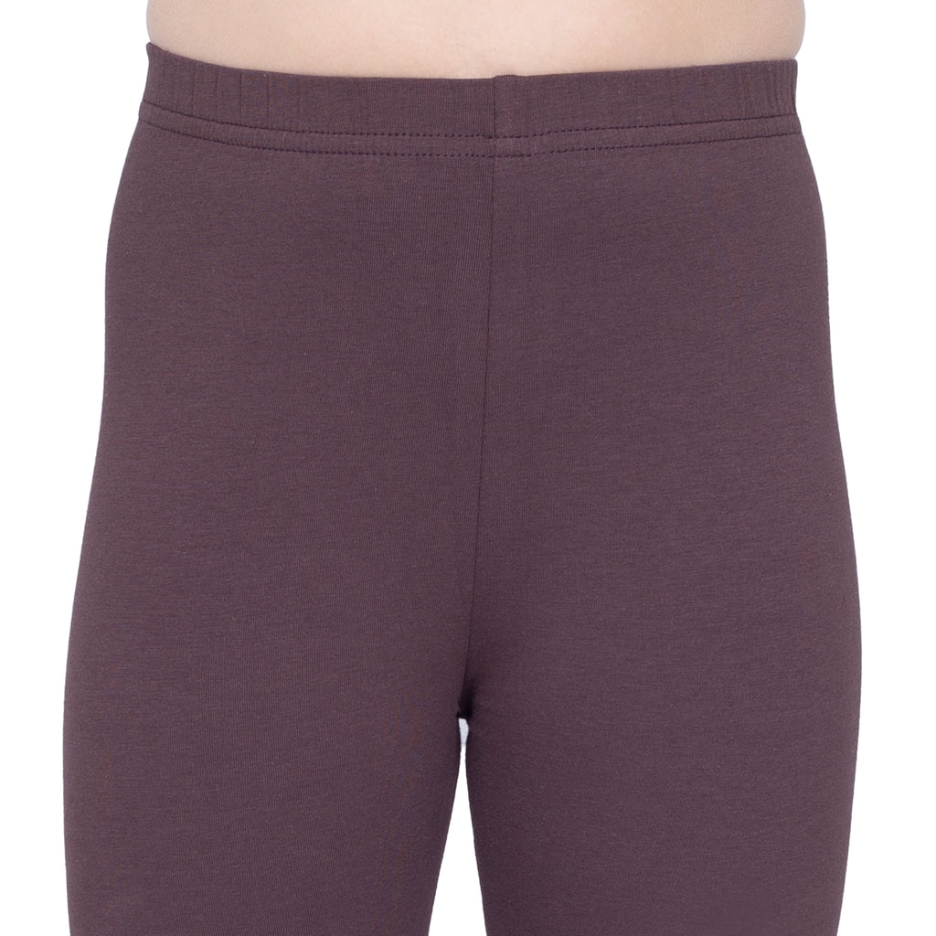 Girls Dark Brown Regular Legging