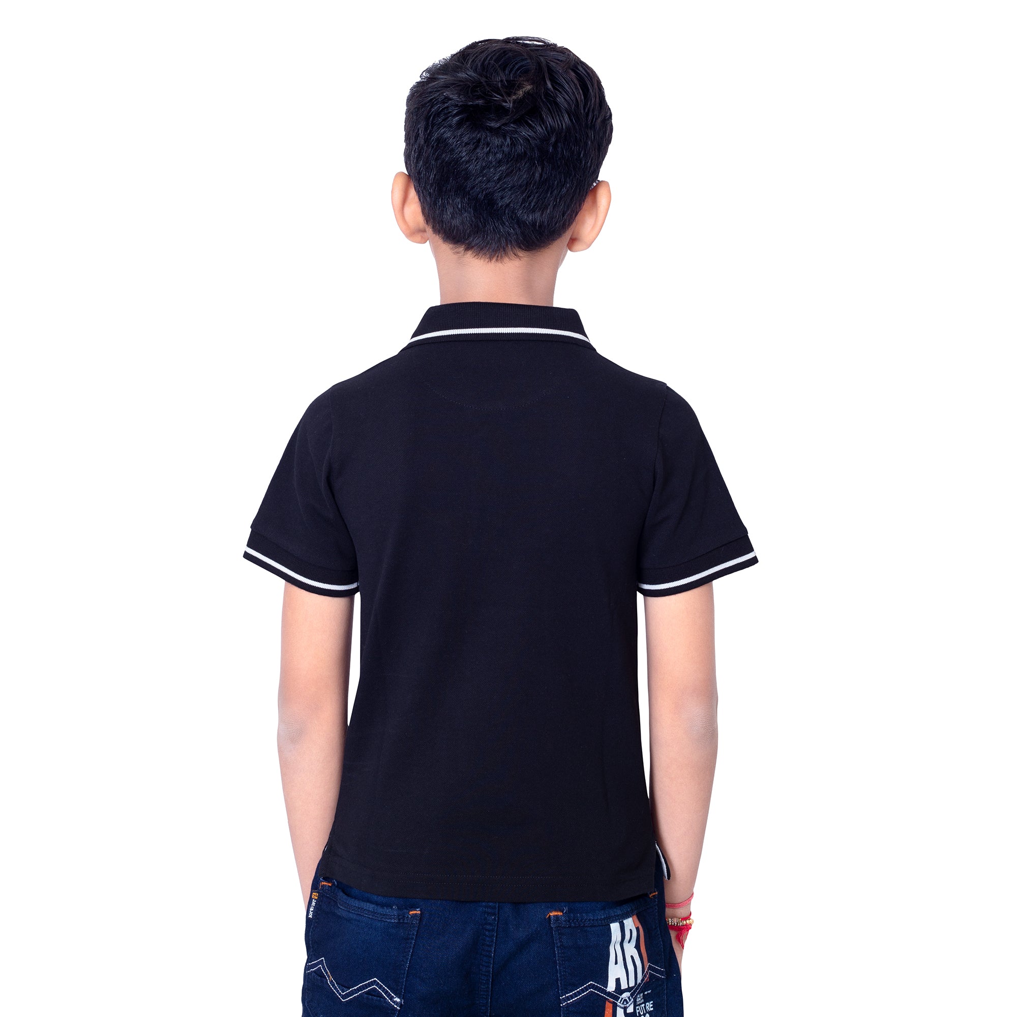 Boys Black Polo T-Shirt