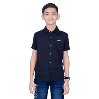 Boys Black Button Up Casual Shirt