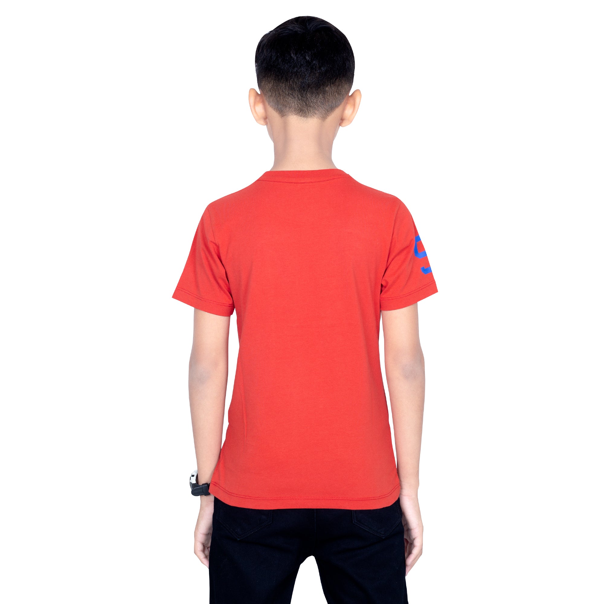 Boys Classic Red Round Neck T-Shirt