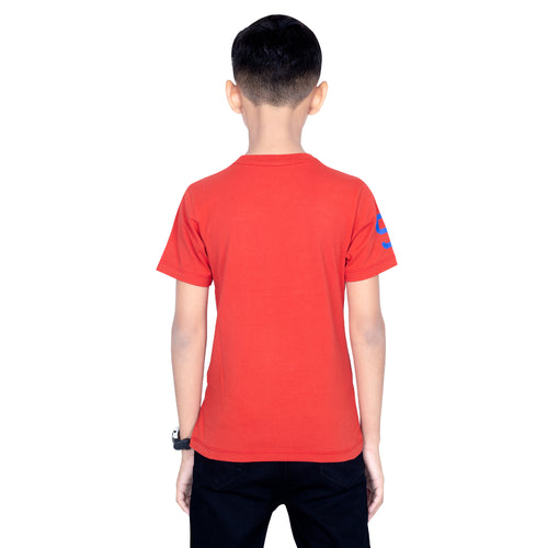 Boys Classic Red Round Neck T-Shirt