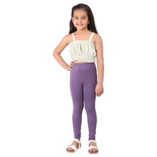 Girls Dark Voilet Regular Legging