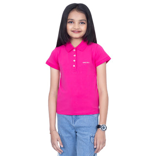 Girls Fuchsia Polo T-Shirt