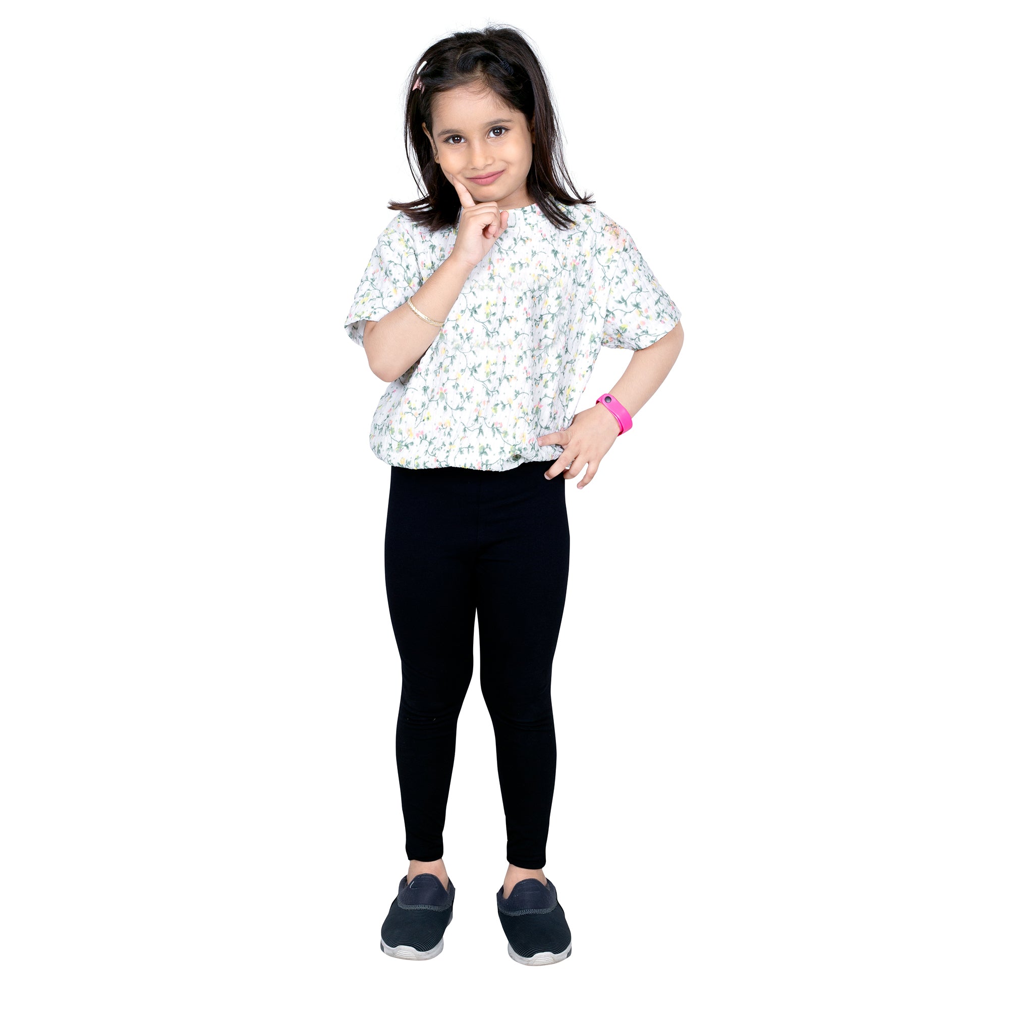 Girls Black Regular Legging