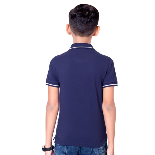Boys Navy Tipping Polo T-Shirt