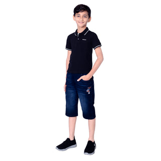 Boys Black Polo T-Shirt