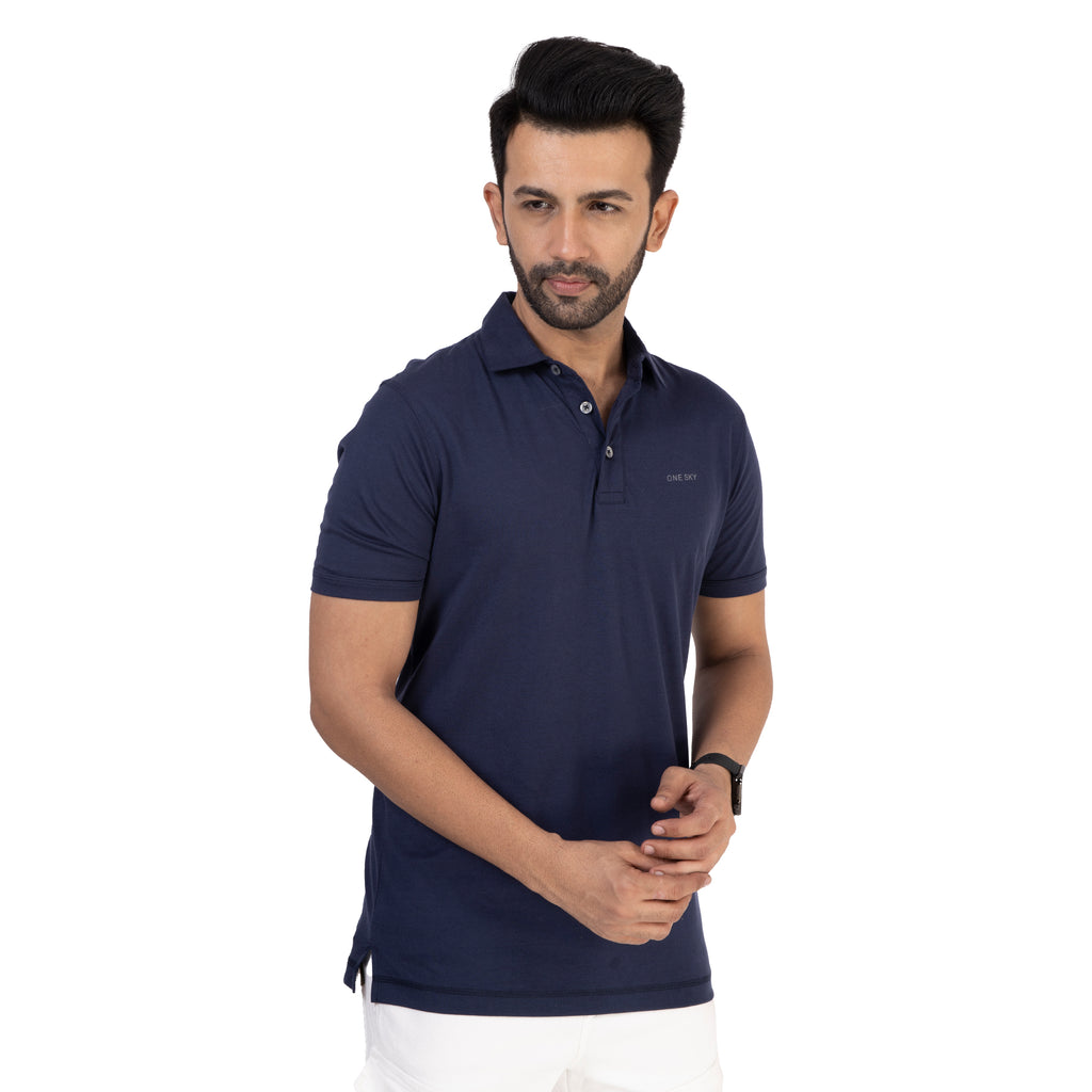 Men Midnight Blue Polo T-Shirt