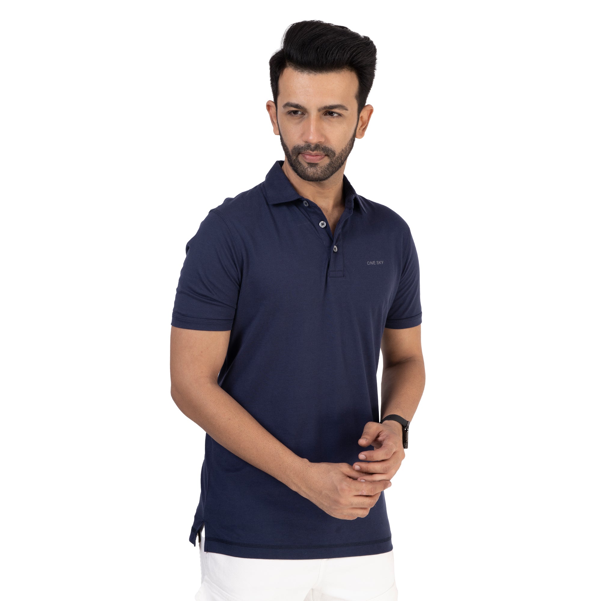 Men Midnight Blue Polo T-Shirt