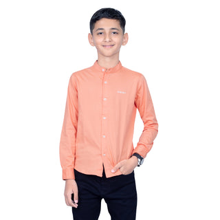 Boys Clay Chinese Collar Full Sleeves Shirt