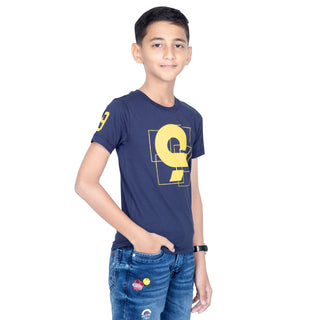 Boys Navy Round Neck T-Shirt