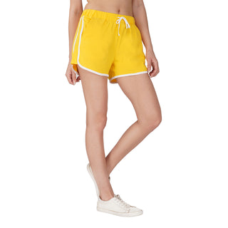 Women Yellow Yoga Shorts