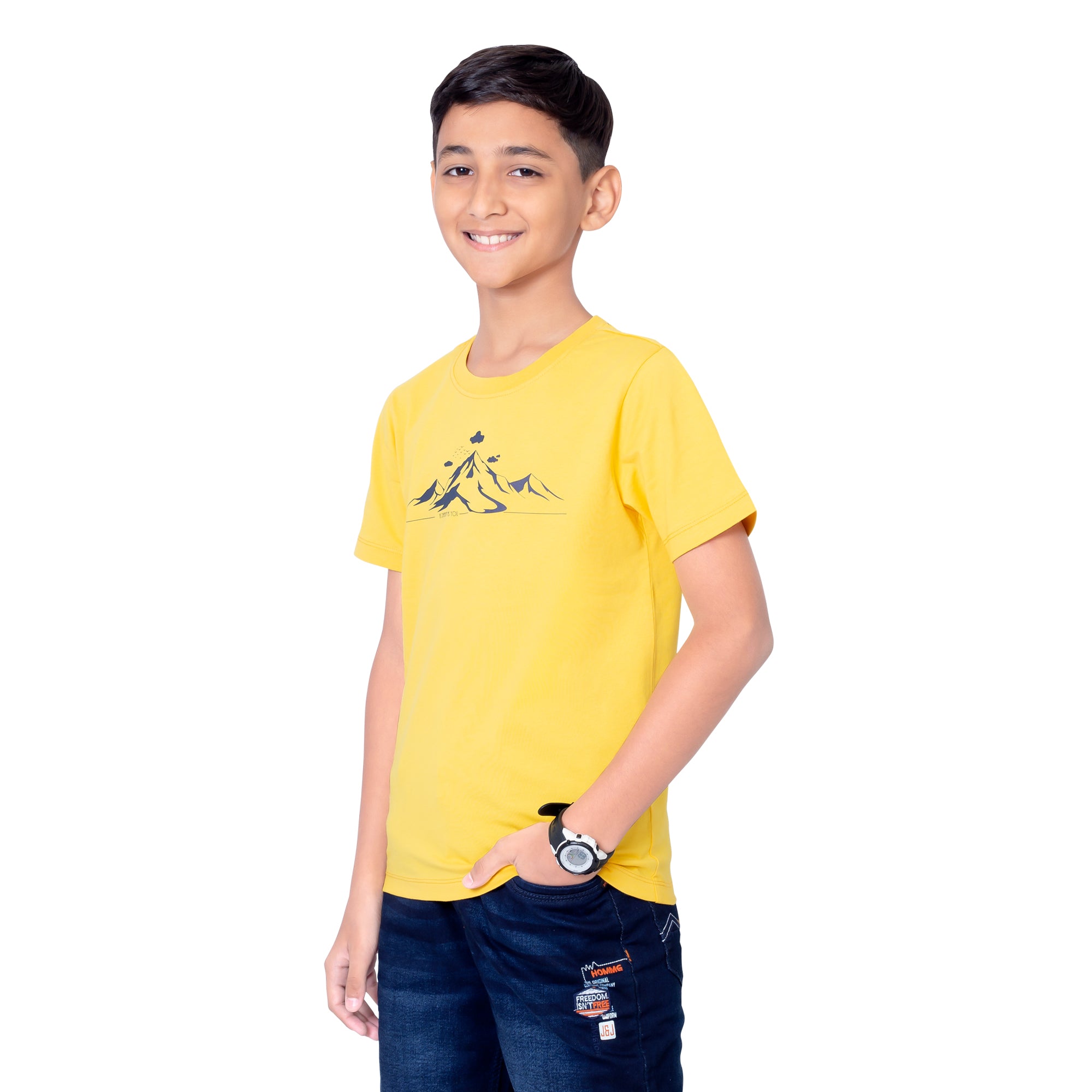 Boys Lee Gold Round Neck T-Shirt