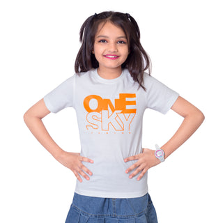 Kids White Round Neck T-Shirt