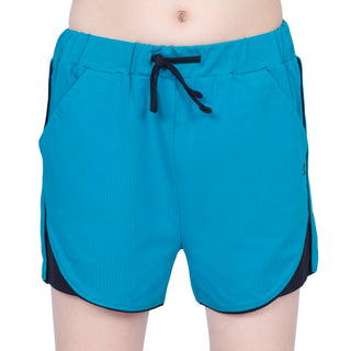 Girls Teal Comfort Cotton Shorts