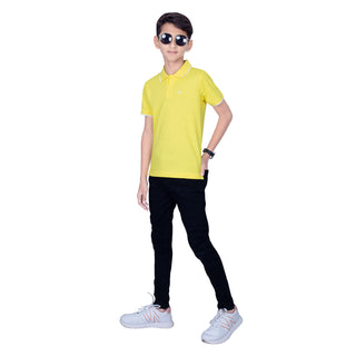 Boys Pop Yellow Comfort Cotton Polo T-Shirt