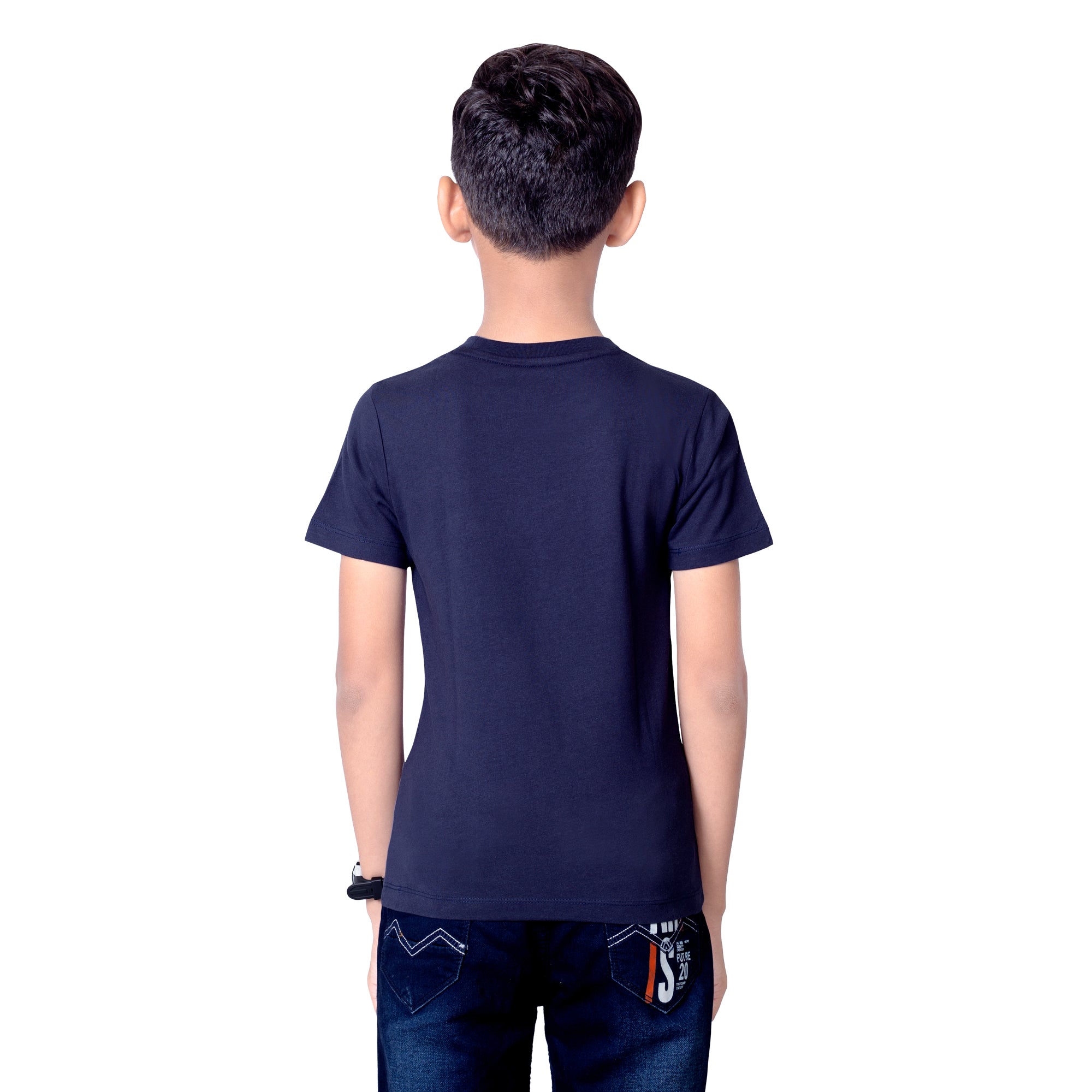 Boys Navy Round Neck T-Shirt
