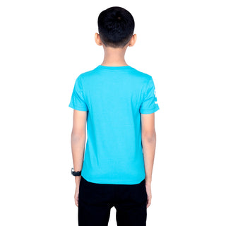 Boys Scuba Blue Round Neck T-Shirt