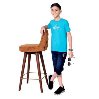 Boys Scuba Blue Round Neck T-Shirt