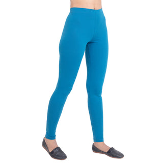 Women Teal Breathable Long Length Legging