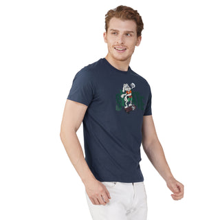 Men Navy Round Neck T-Shirt