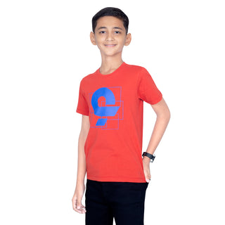 Boys Classic Red Round Neck T-Shirt