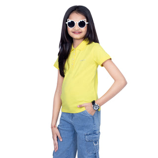 Girls Pop Yellow Polo T-Shirt