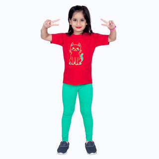 Girls Sport Green Regular Legging