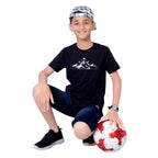 Boys Black Round Neck T-Shirt