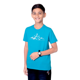 Boys Scuba Blue Round Neck T-Shirt