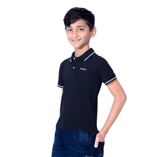 Boys Black Polo T-Shirt