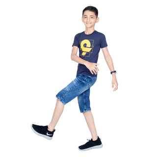 Boys Navy Round Neck T-Shirt