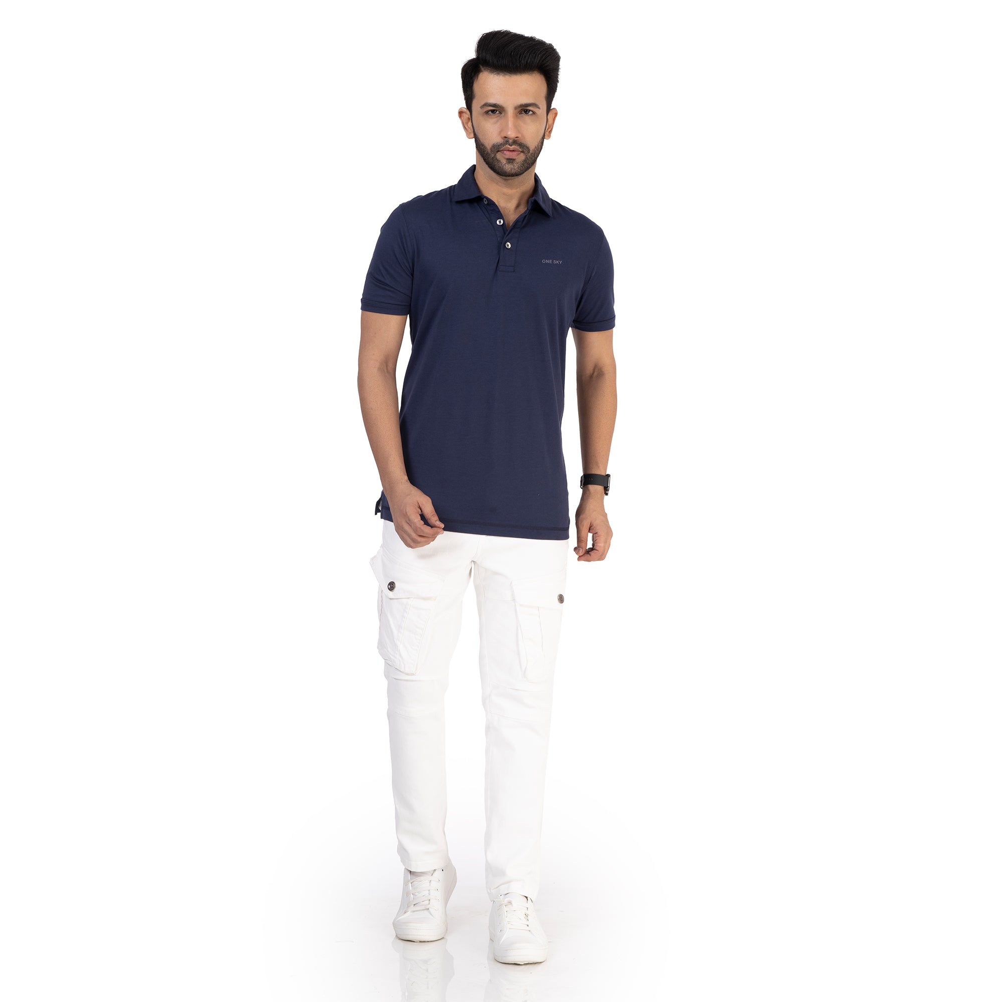 Men Midnight Blue Polo T-Shirt