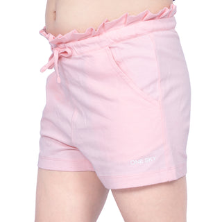 GIRLS BABY PINK FRILL SHORTS