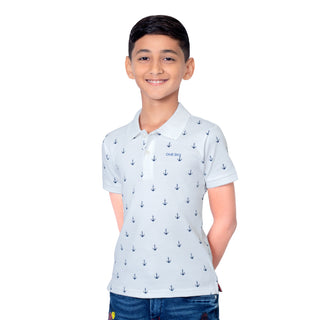 Boys White Polo T-Shirt