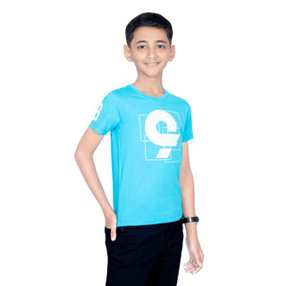 Boys Scuba Blue Round Neck T-Shirt